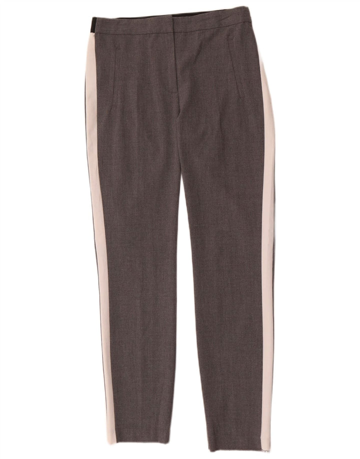 Pantaloni chino slim pentru femei Zara Mici L26 L28 Gri Poliester color bloc