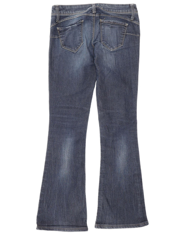 Blugi evazați Benetton pentru femei cu talie joasă W27 L30 bumbac albastru