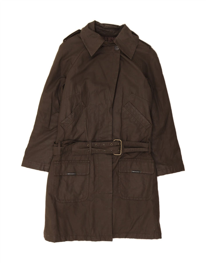 DOLCE & GABBANA Womens Overcoat UK 14 Medium Brown Cotton Vintage Dolce & Gabbana and Second-Hand Dolce & Gabbana from Messina Hembry 