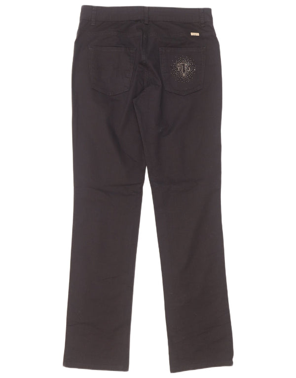 Pantaloni casual drepti Trussardi pentru femei W28 L33 bumbac bleumarin