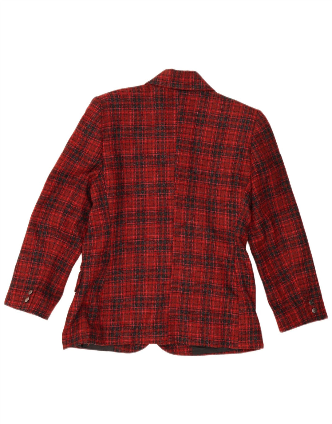 ALEXANDRA Jachetă pentru femei cu 3 nasturi IT 46 Lână mare cu carouri roșii