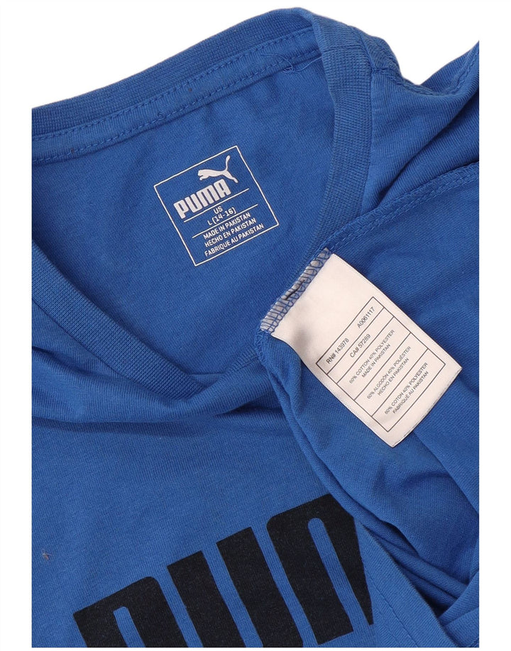 Tricou grafic PUMA pentru băieți Top 14-15 ani mare, albastru, bumbac