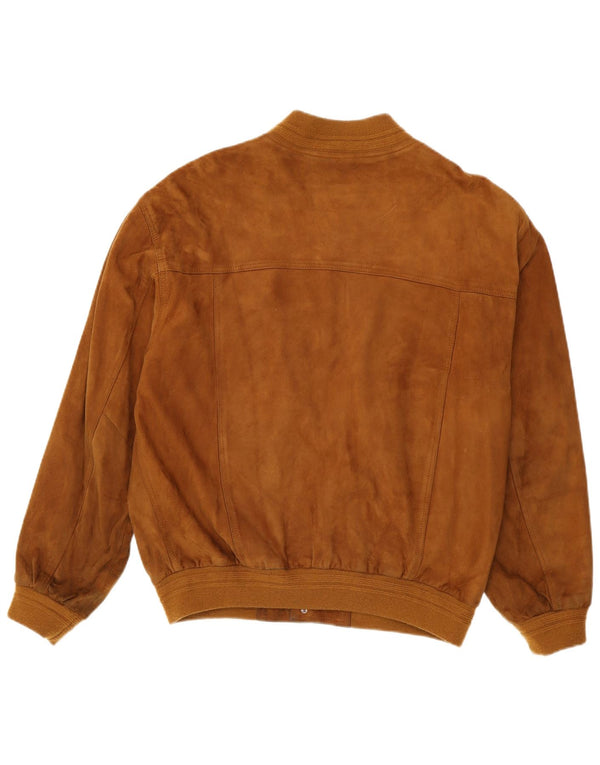 Jachetă Bomber Vintage pentru bărbați din piele intoarsa IT 54 2XL din piele maro