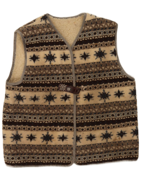 Gilet din lână vintage pentru femei UK 18 XL, lână virgină Fair Isle, multicoloră