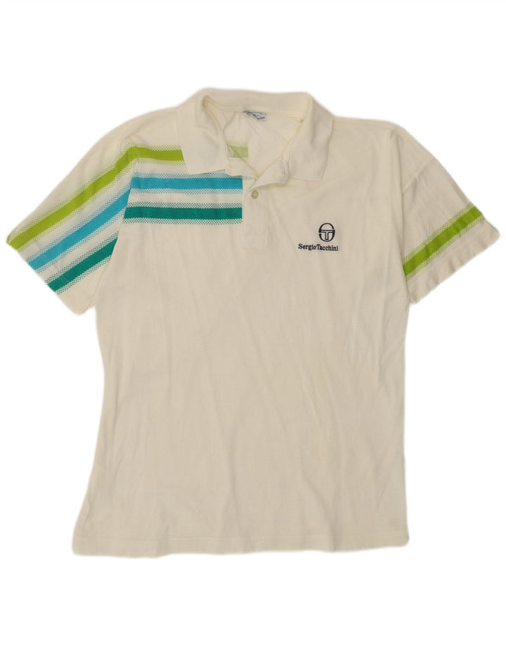 SERGIO TACCHINI Tricou Polo pentru bărbați IT 50 Bumbac cu dungi albe medii