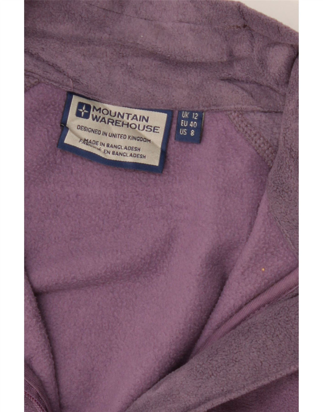 MOUNTAIN WAREHOUSE Womens Fleece Jacket UK 12 Medium  Purple Colourblock Vintage Mountain Warehouse and Second-Hand Mountain Warehouse from Messina Hembry 