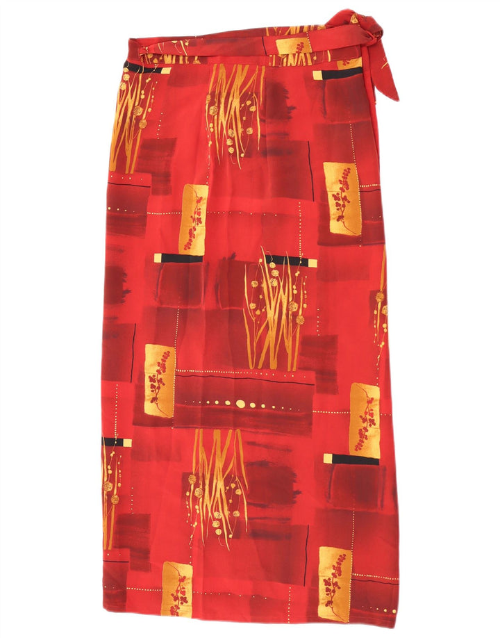 Fusta W30 Maroon mic cu model abstract pentru femei