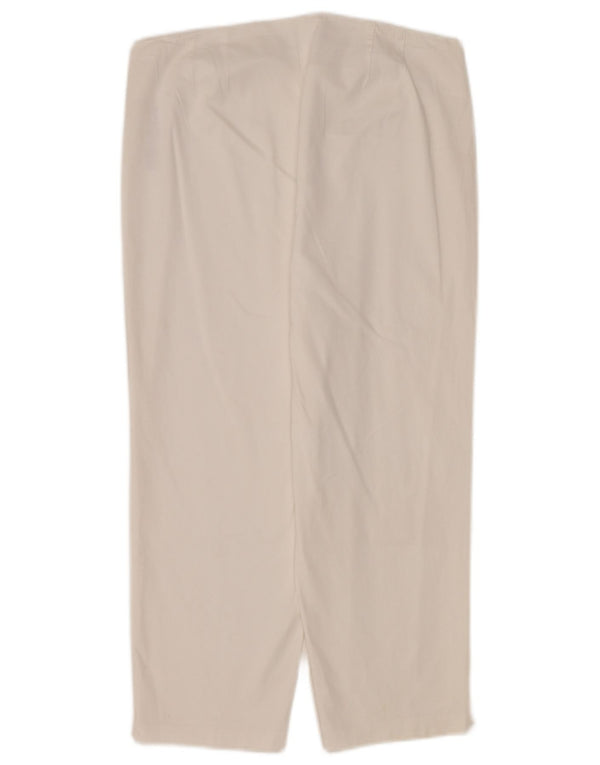 Pantaloni Capri pentru femei Marks & Spencer UK 14 Large W32 L22 Bumbac alb