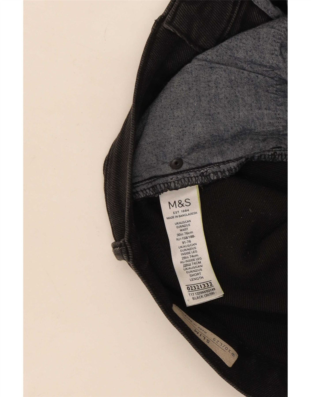 Blugi slim pentru femei Marks & Spencer W30 L29 bumbac negru