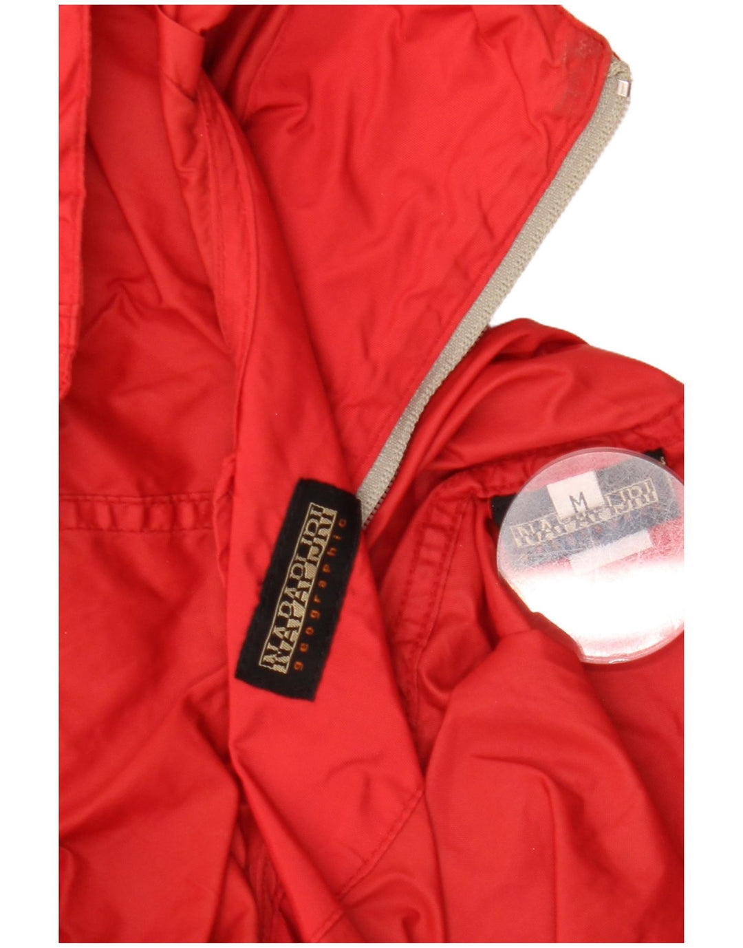 Jachetă Anorak cu glugă NAPAPIJRI Geographic Graphic pentru bărbați UK 38 Medium Red