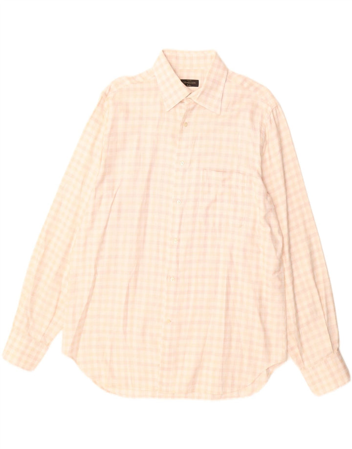 Cămașă Bărbați Corneliani Mărimea 42 16 1/2 Mare Bumbac Check Bej