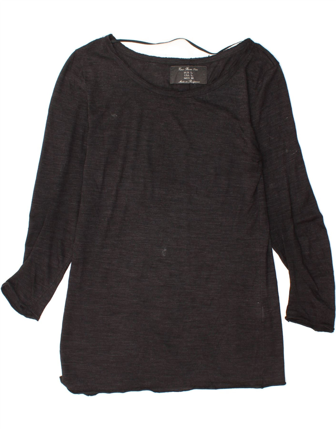 ZARA Womens Top Long Sleeve UK 14 Large Black Vintage Zara and Second-Hand Zara from Messina Hembry 