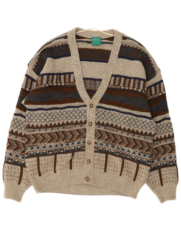 Cardigan pentru bărbați Canada Pulover mare, gri geometric, acrilic