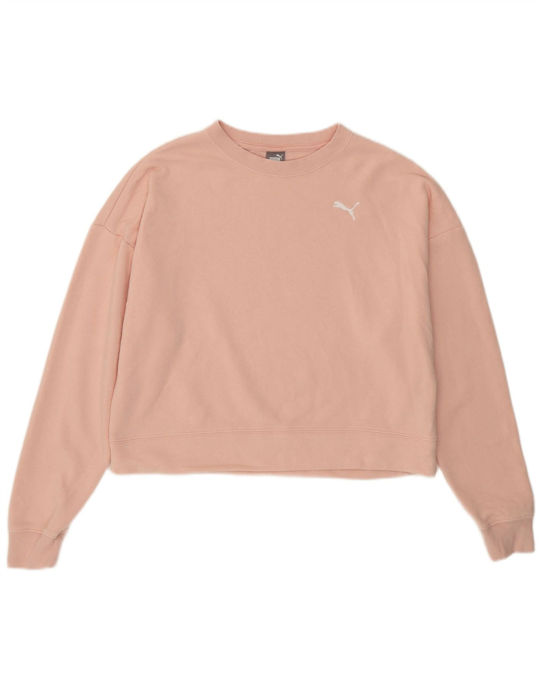 Pulover oversized crop PUMA pentru femei UK 10 mic bumbac roz