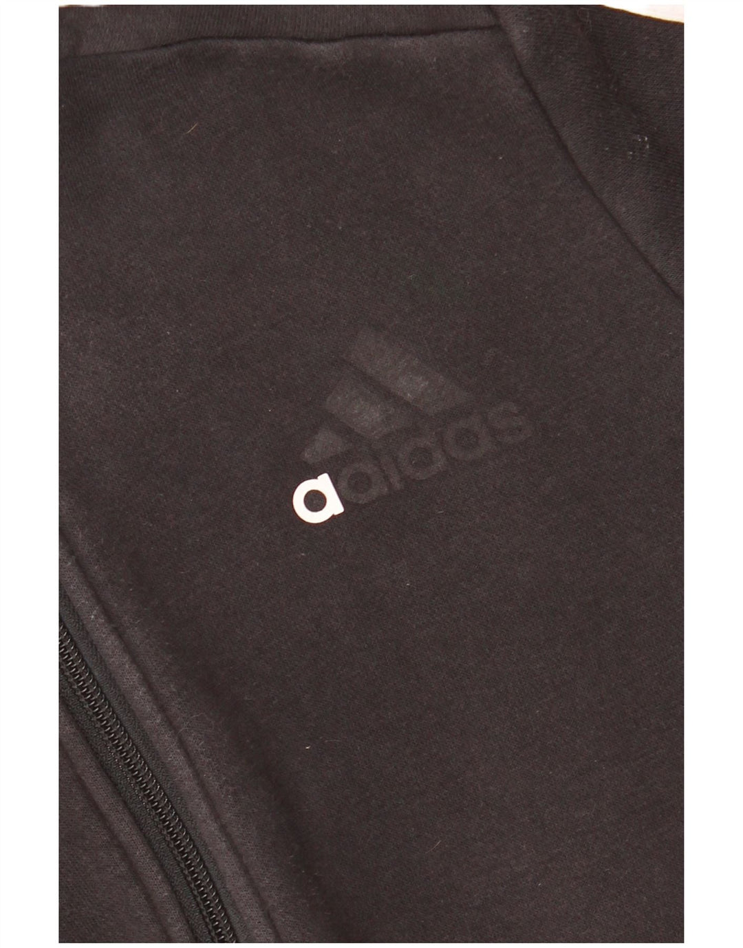 Pulover ADIDAS pentru băieți, cu fermoar, 11-12 ani, bumbac negru