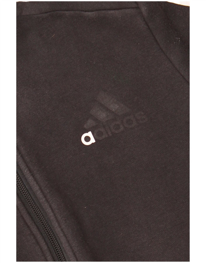 Pulover ADIDAS pentru băieți, cu fermoar, 11-12 ani, bumbac negru