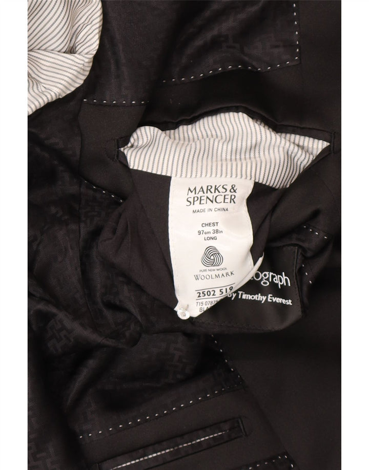 Jachetă pentru bărbați Marks & Spencer Autograph Longline Blazer UK 38 Medium Black
