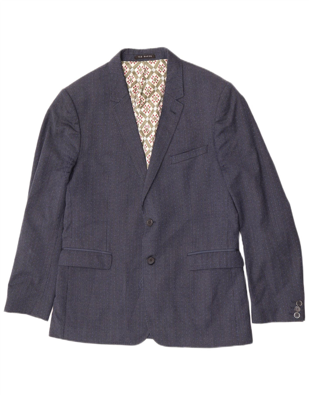 Sacou blazer pentru bărbați Ted Baker, cu 2 nasturi, UK 42 XL, lână cu picior de gală bleumarin