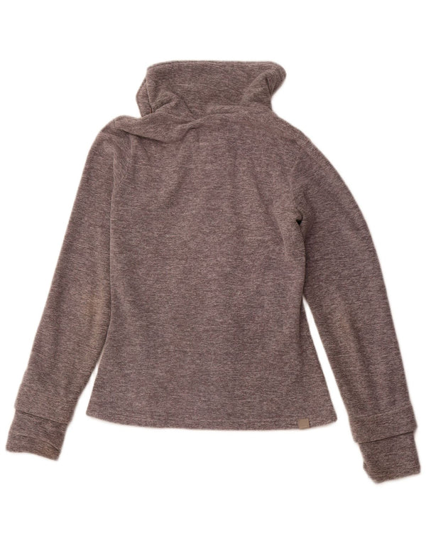 BENCH Womens Graphic Fleece Jacket UK 12 Medium Grey Polyester