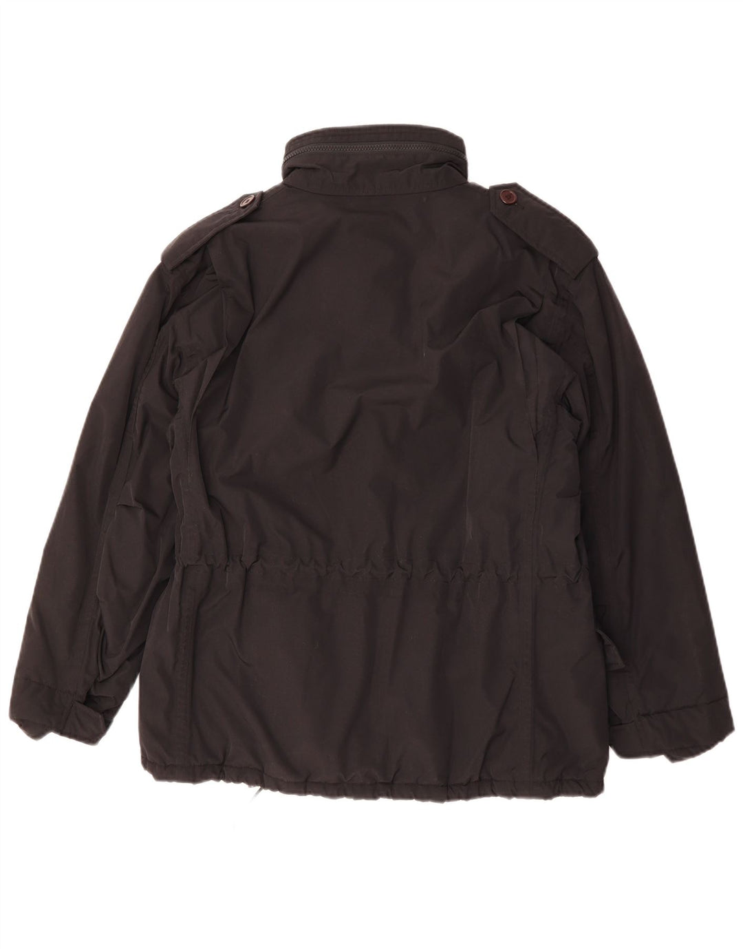 Alberto Aspesi Jachetă militară cu glugă pentru bărbați UK 36 Poliester negru mic