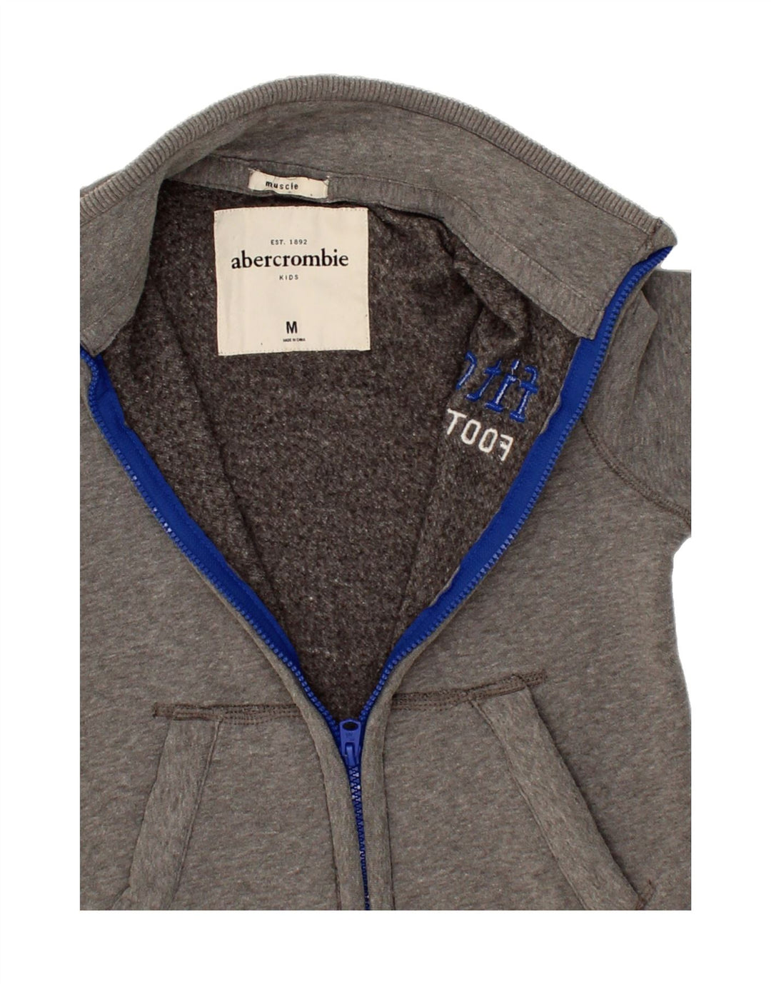 ABERCROMBIE & FITCH Boys Tracksuit Top Jacket 10-11 Years Medium Grey Vintage Abercrombie & Fitch and Second-Hand Abercrombie & Fitch from Messina Hembry 