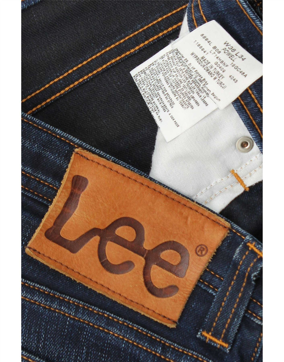 Blugi Lee Powell Slim pentru bărbați W36 L34, bumbac bleumarin