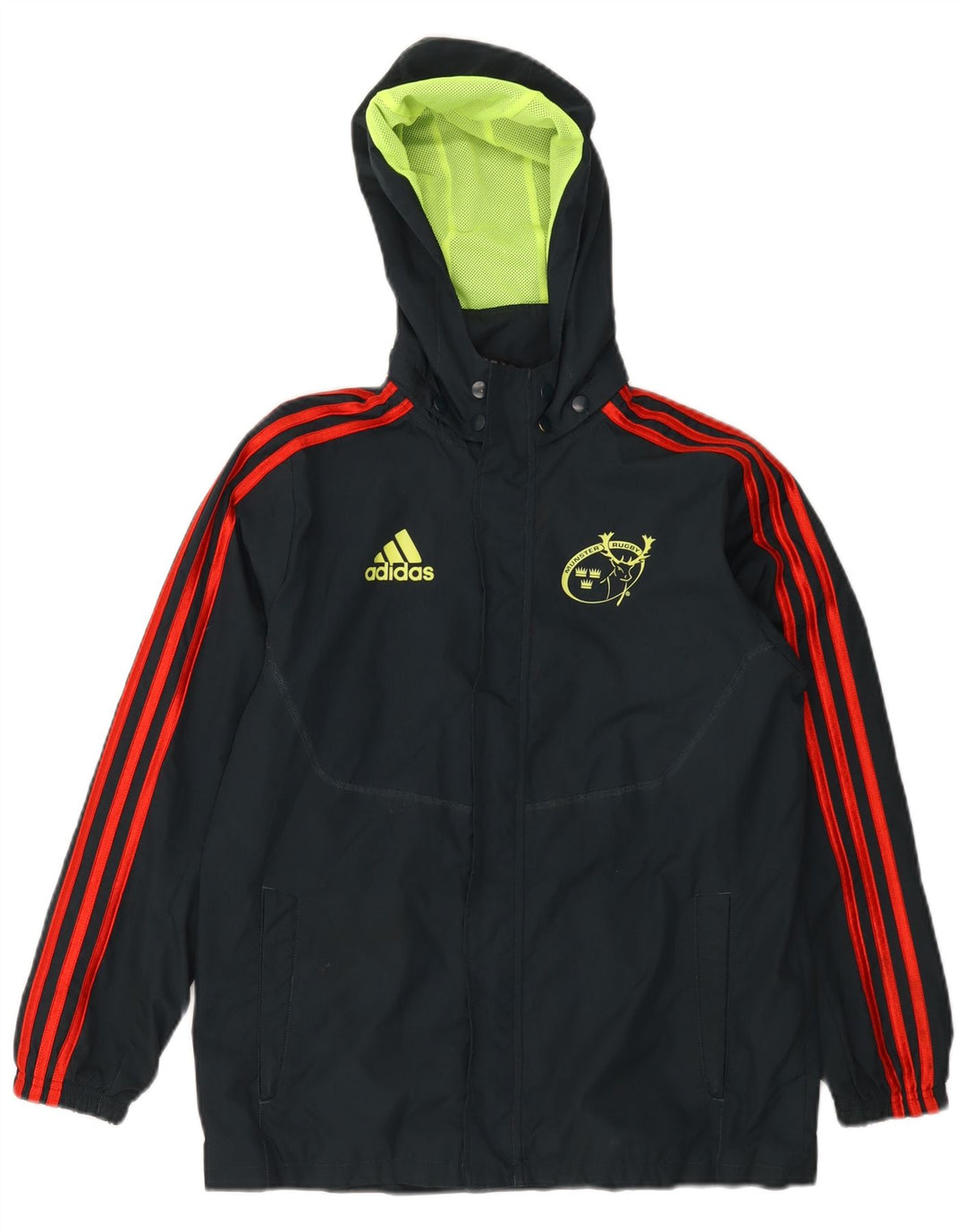 Jachetă de trening cu glugă ADIDAS Munster Rugby pentru băieți 11-12 ani, neagră