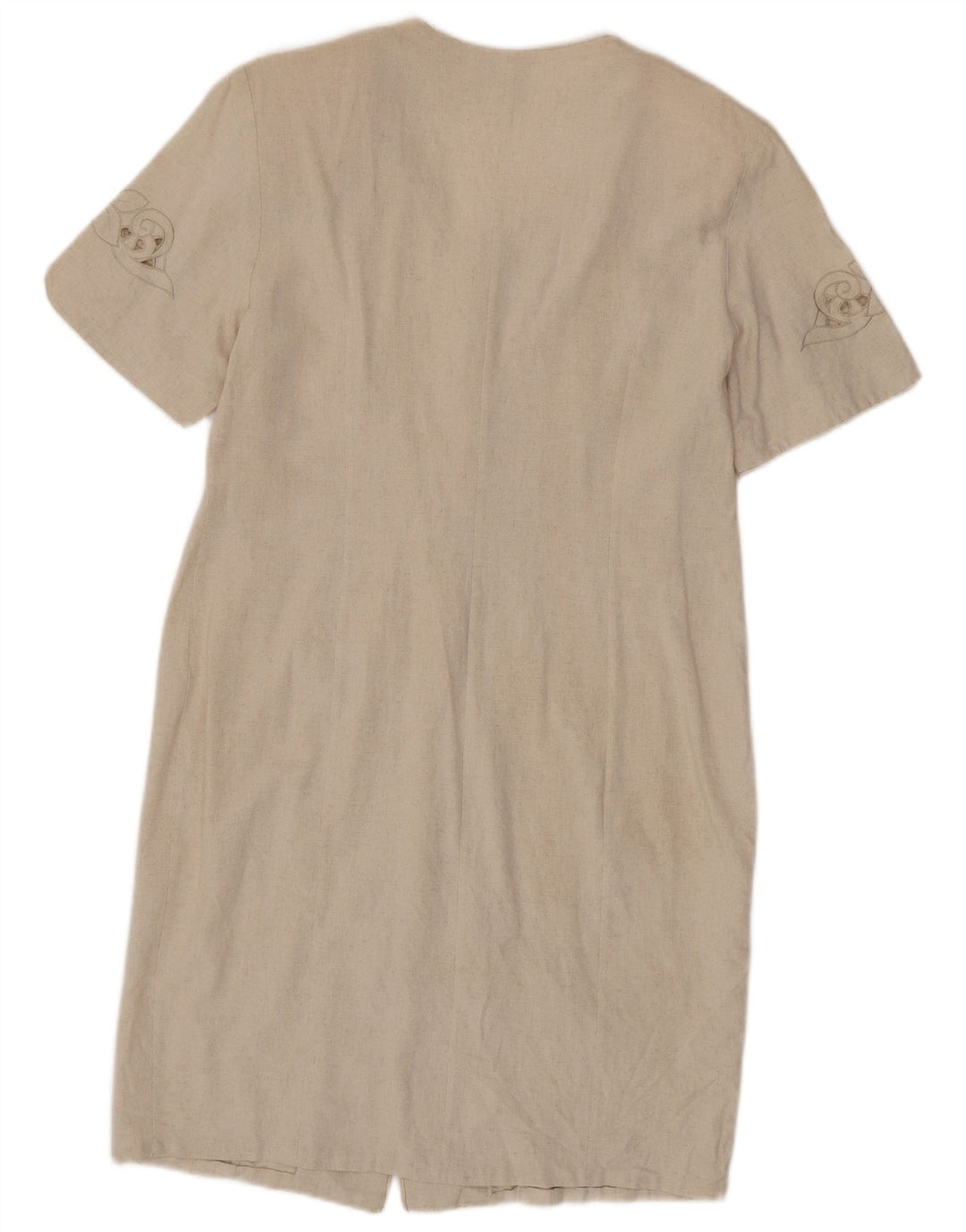 Rochie cămașă vintage pentru femei UK 14 Bej mediu