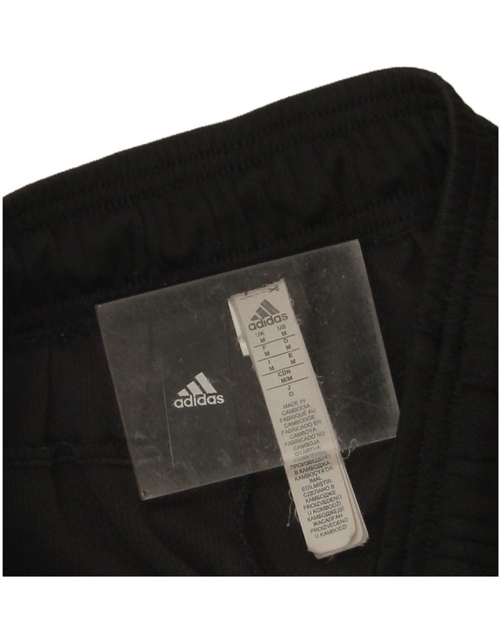 Pantaloni de trening Adidas pentru bărbați, bumbac mediu negru