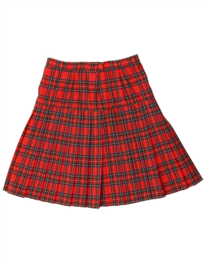 Fusta plisată Vintage pentru femei W28 Medium Red Check
