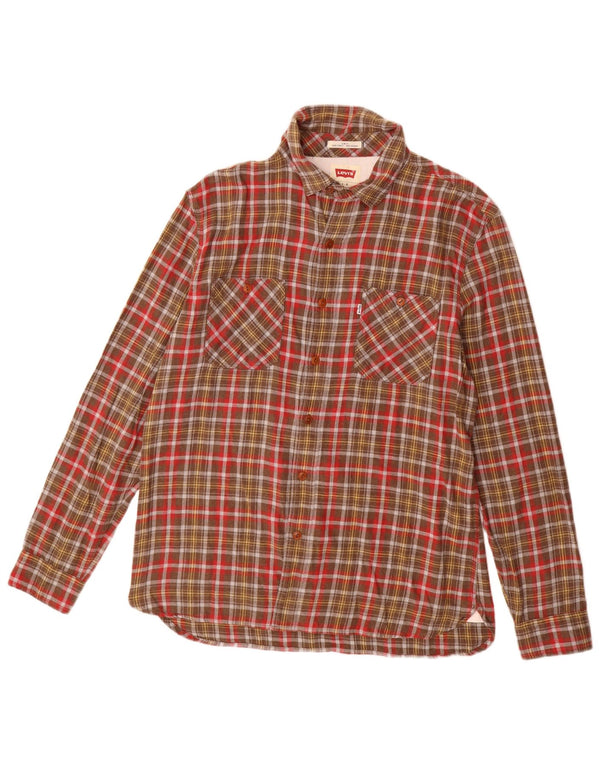 Cămașă de flanel pentru bărbați Levi's Slim Fit, bumbac cu carouri multicolore