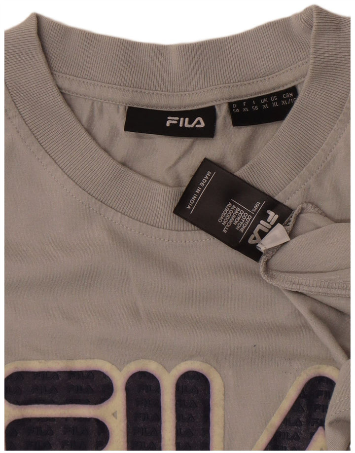 Tricou grafic pentru bărbați FILA Top XL bumbac gri