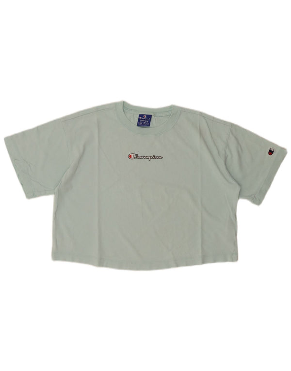 Tricou crop pentru femei CHAMPION Top UK 14 Bumbac turcoaz mediu