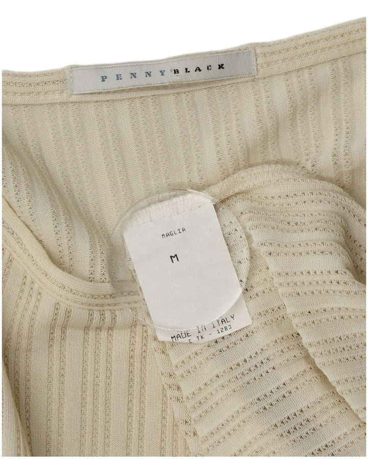 Top pentru femei Penny Black cu mânecă lungă UK 14 Medium Off White Viscose