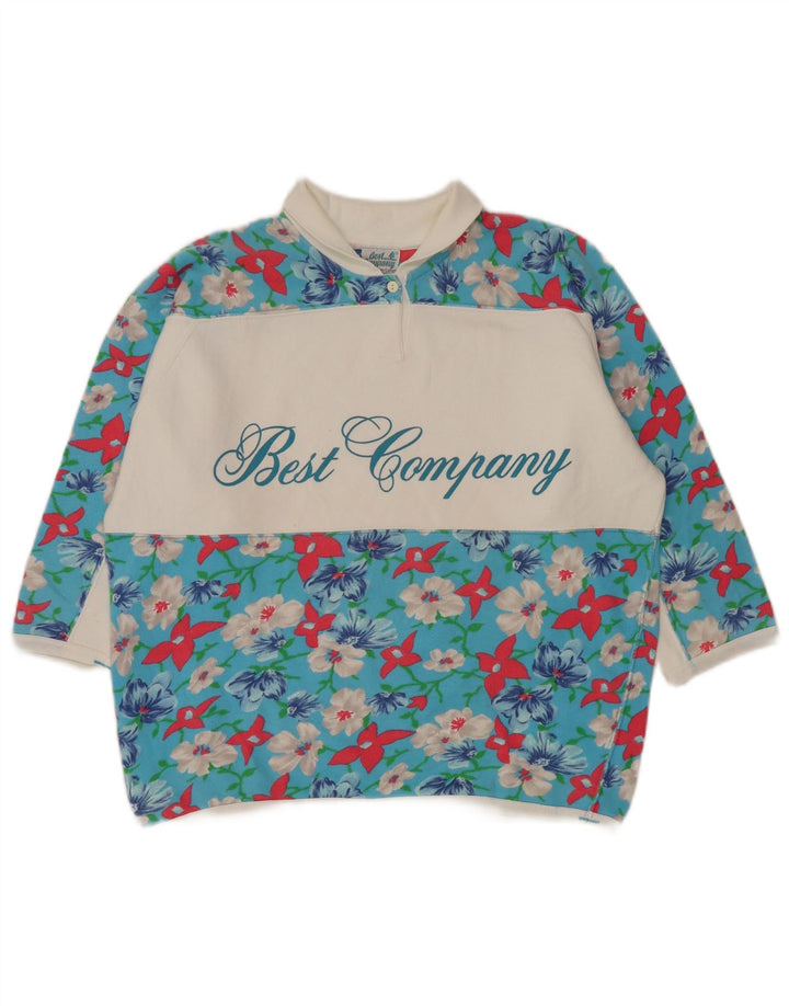 Top cu mâneci 1/2 pentru femei Best Company UK 14 Medium Blue Floral
