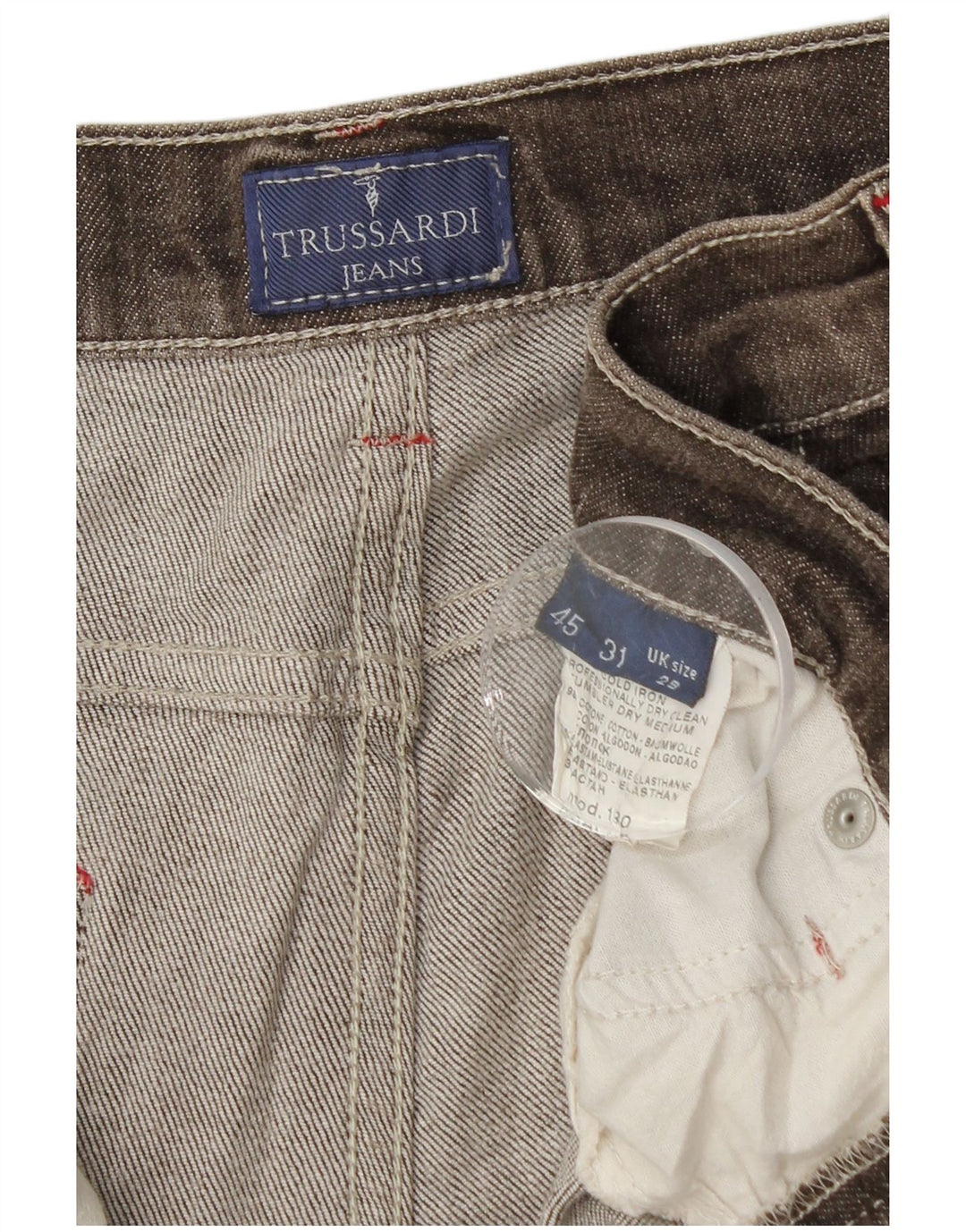 TRUSSARDI Blugi Drepți Bărbați W29 L31 Maro Bumbac