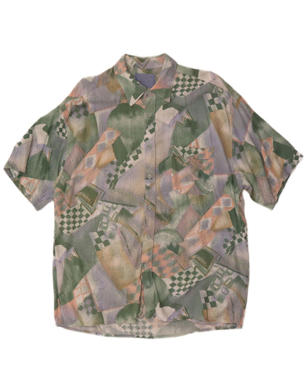Cămașă Vintage pentru bărbați cu model abstract Mărimea 41/42 mare, multicoloră