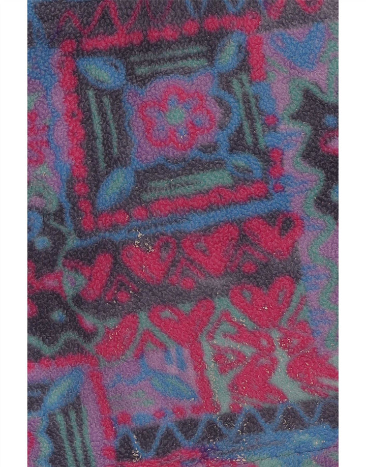 Jachetă din lână supradimensionată vintage pentru femei UK 10, mică, multicoloră, geometrică