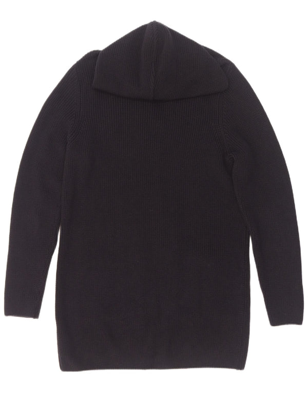 Pulover cardigan cu glugă pentru bărbați Zara mic, albastru bleumarin, bumbac