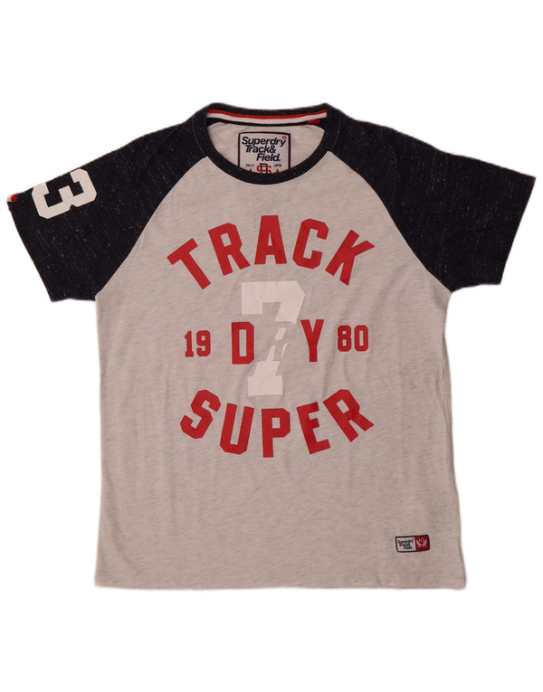 Tricou grafic pentru bărbați Superdry Top XL, gri, bumbac color bloc