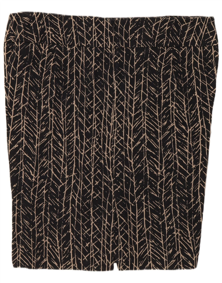 Fusta creion cu model abstract pentru femei Marks & Spencer UK 18 XL W38 Negru