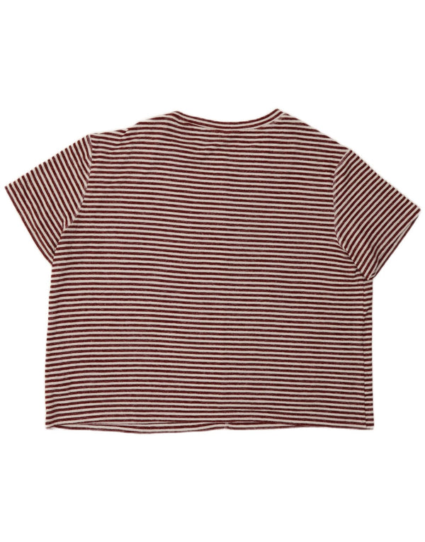 Marks & Spencer Tricou supradimensionat pentru femei UK 18 XL Burgundy cu dungi