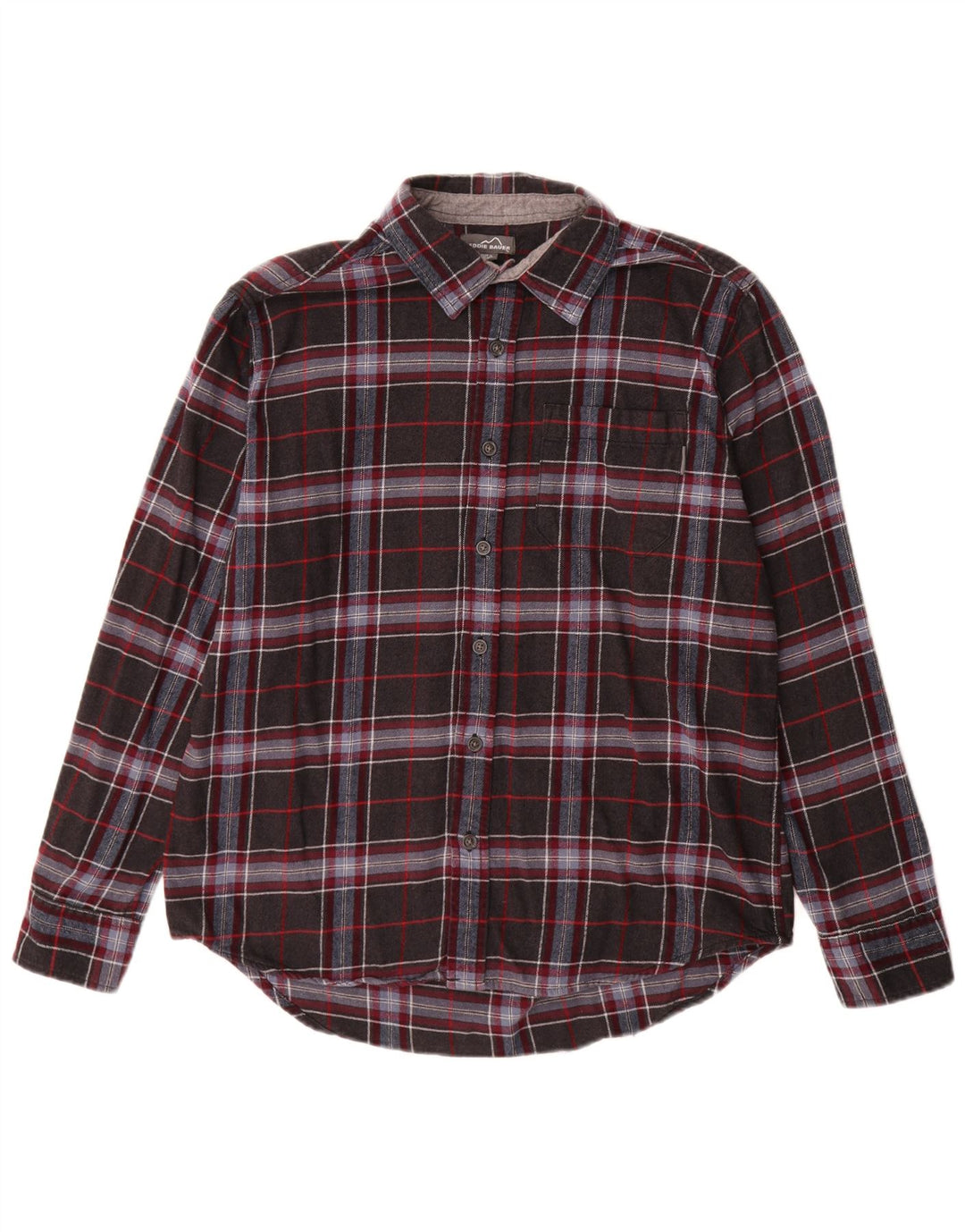 Cămașă de flanel pentru bărbați Eddie Bauer, bumbac cu carouri, gri mare