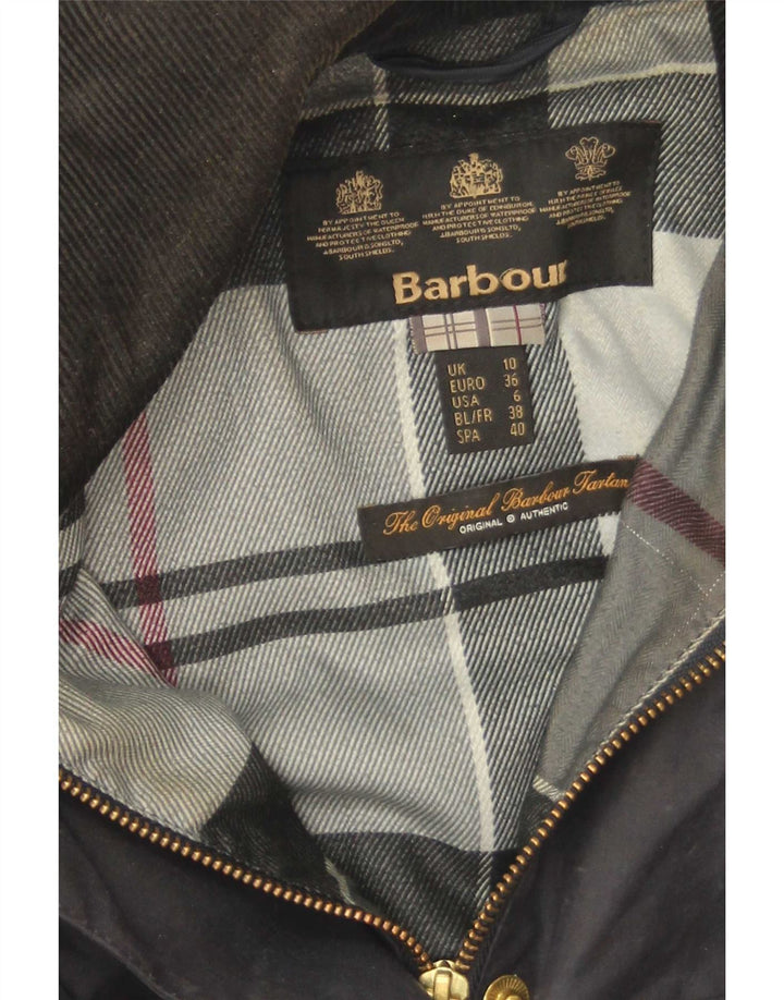 Jachetă pentru femei Barbour din bumbac ceruit UK 10 mic Bumbac bleumarin