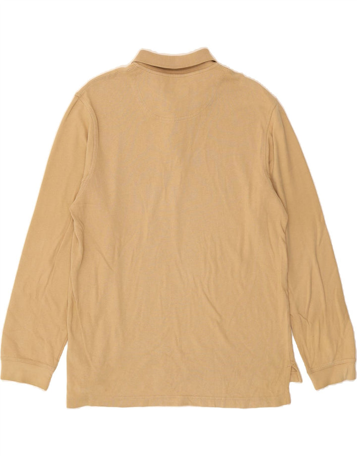 TIMBERLAND Mens Long Sleeve Polo Shirt Medium Beige Cotton Vintage Timberland and Second-Hand Timberland from Messina Hembry 