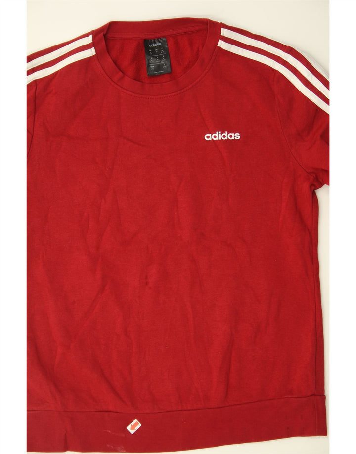 ADIDAS Womens Sweatshirt Jumper UK 12/14 Medium Red Cotton Vintage Adidas and Second-Hand Adidas from Messina Hembry 