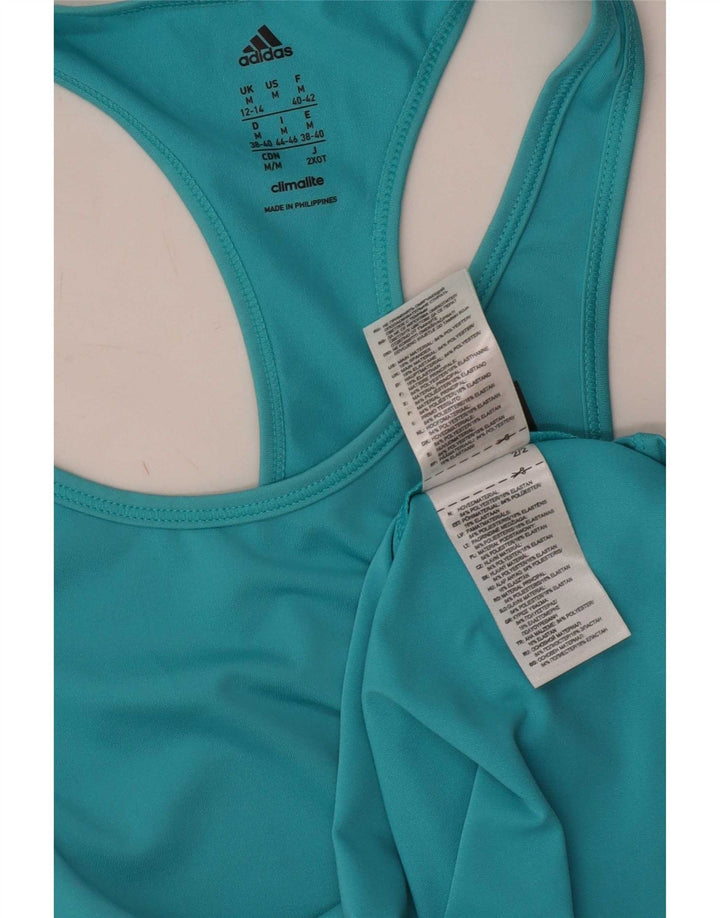Adidas Climalite Vest Top pentru femei UK 12/14 Medium Blue Poliester