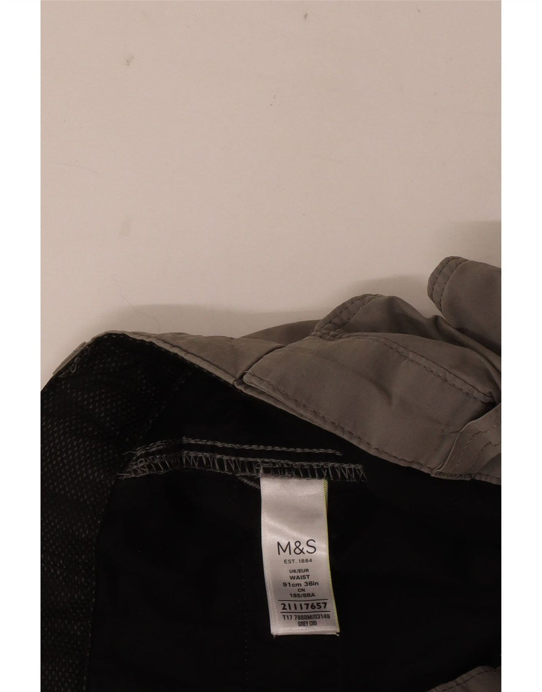 Pantaloni scurți cargo pentru bărbați Marks & Spencer W36, bumbac gri mare