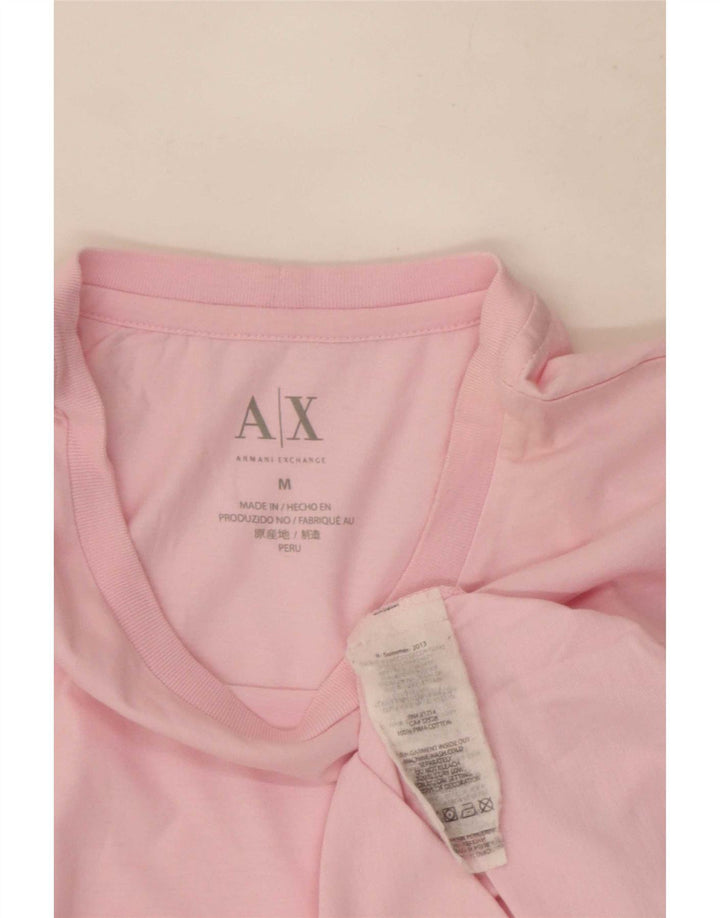 Armani Exchange Tricou Bărbați Top Medium Roz Bumbac