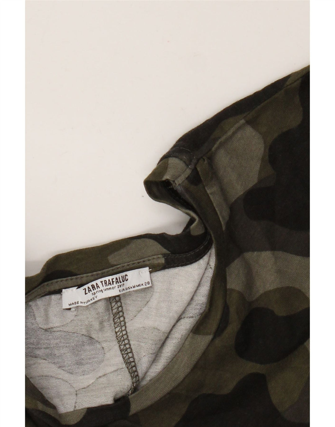 Bluză Trafaluc pentru femei Zara UK 14 Camuflaj verde mediu